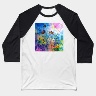 Butterfly Garden Baseball T-Shirt